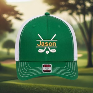 Custom Name Golf Hat,Golf Hat,Golf Gift,Golfer Trucker Hat,Father&#39;s Dady gift, Personalized Golf Apparel,Golf Dad Gift,golf team hat
