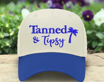 Tanned and Tipsy Hat: Funny Beach Vacation Snapback Cap