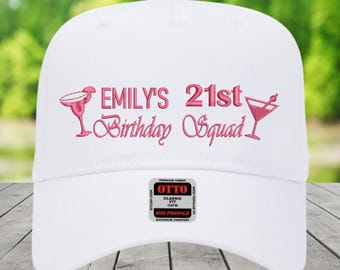 Personalized 21st Birthday Hat: Turning to 21 Embroidered Party Cap