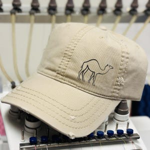 Camel Embroidered Hat, Camel Hat, Gift for Camel Lover, Minimalist Desert Animal Adjustable Dad Hat