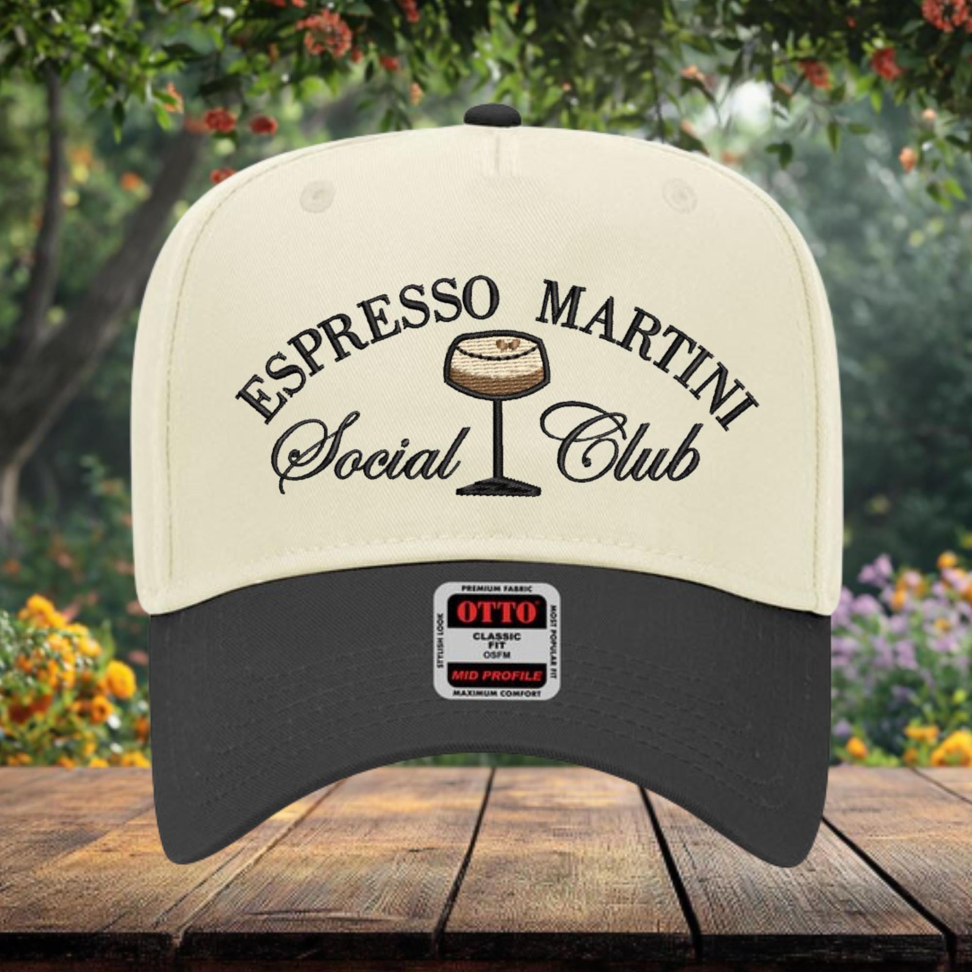 Espresso Martini Social Club Custom Hat Pearl Chain Bow Coquette Espresso Martini Hat – Ginnecarow main image 4