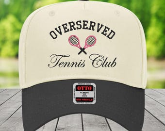Overserved Tennis Club Hat: Embroidered Two-Tone Trucker Cap