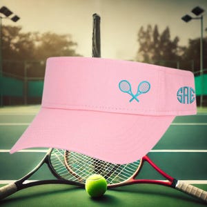 Monogram Tennis Visor: Embroidered Sports Hat, Tennis Gift