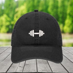 Dumbbell Hat, Gym Hat, Gym Gift, Gym Life hat,Workout Hat, Fitness Hat, Fitness Lover Gift, Post Workout apparel,Weightlifting Body Building