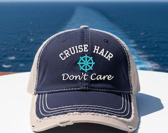 Cruise Hair Dont Care Hat, Cruise Gift, Travel Nautical Cap