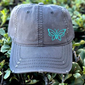 Women's Butterfly Hat, Butterfly Baseball Cap, Embroidered