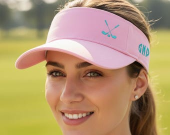 Monogrammed Golf Visor:  Embroidered Sports Golf Hat for men and women
