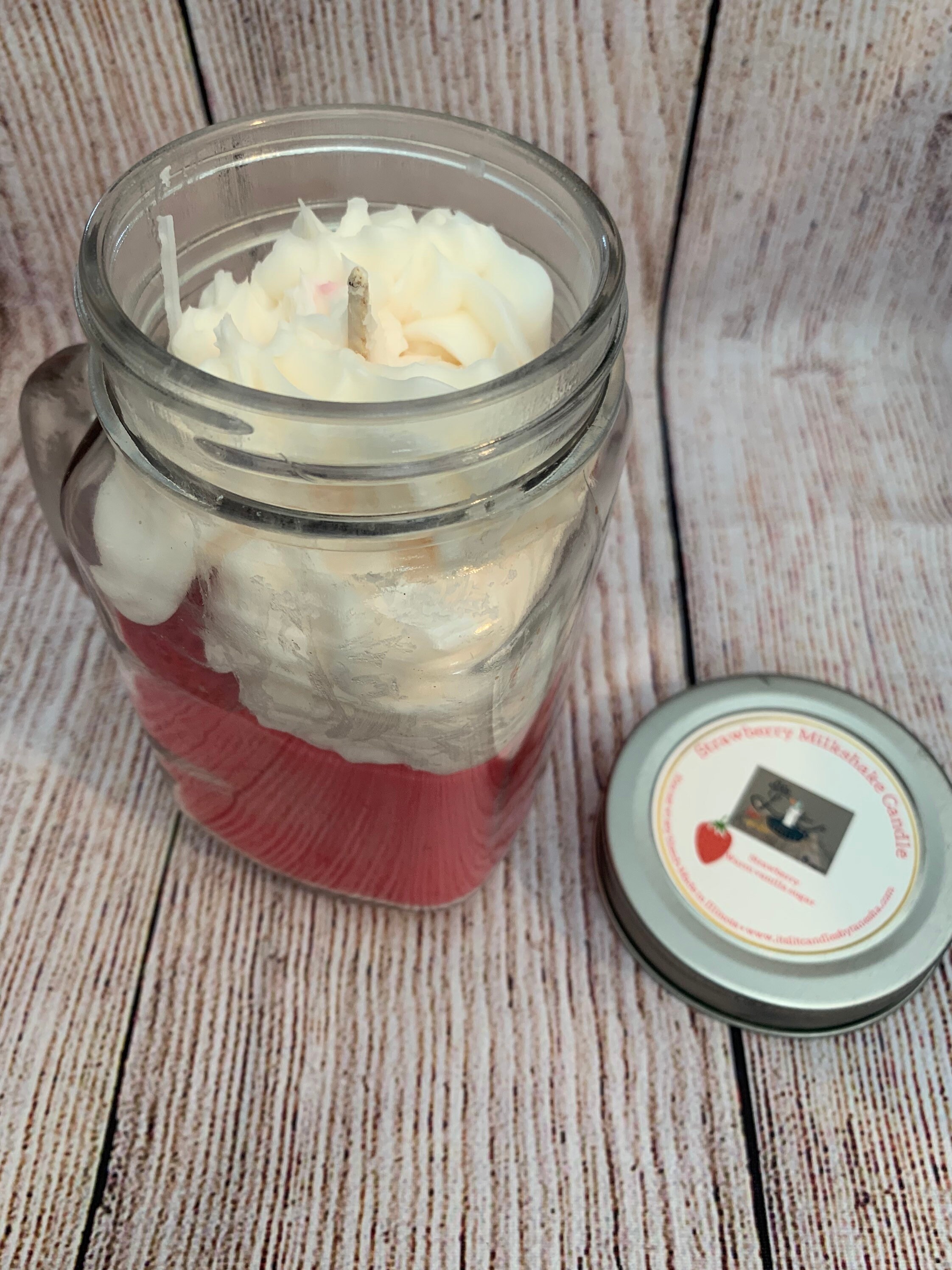 Dessert Candle/ Fake Food Candle/Mason jar candle/ Strawberry Etsy
