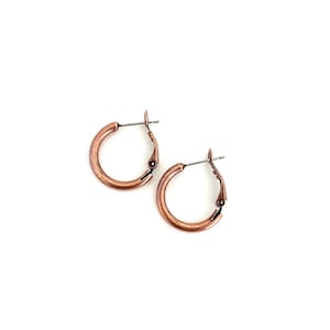 New Smaller Size Antique Copper 20mm Hoop Earrings / Sturdy / Everyday Hoops / Lightweight Petite Hoops / Small