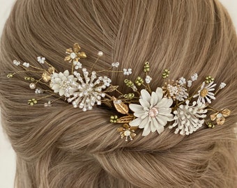 SYLPH Wild flower Wedding hair accessory motif by flower