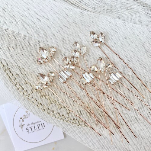 SYLPH Simple Sparkle Bridal Hair Pin Etsy