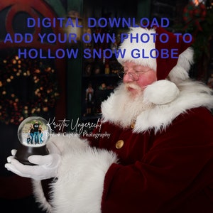 Digital Background- Santa Snow Globe- Add your photo - PNG transparent file- Instant Download - Christmas Snowglobe - Backdrop Template