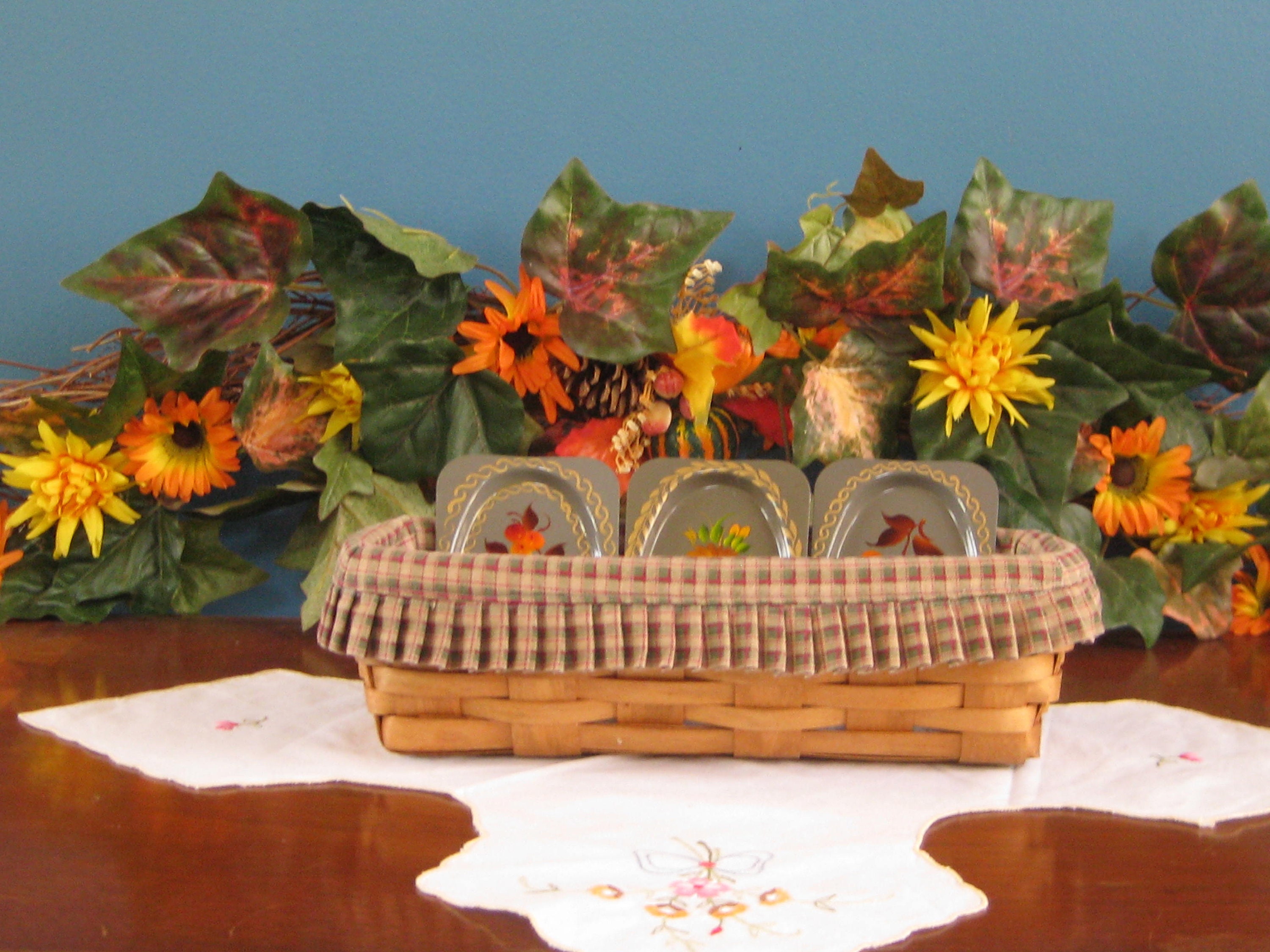 Basket Bradford 1997 Bread Basket With Fabric Liner Etsy