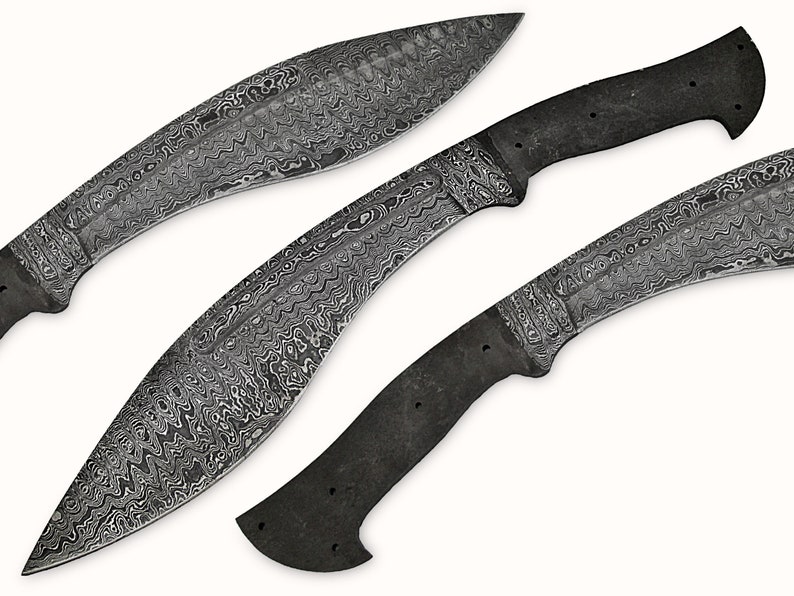Custom Hand Made Damascus Steel Blade Blank for Gurkha Kukri Etsy