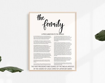 The Family Proclamation Print, Instant Download, LDS Print