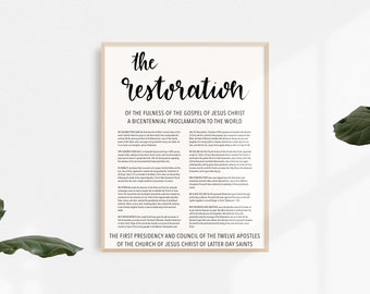 The Restoration Proclamation Print, Instant Download, LDS Print