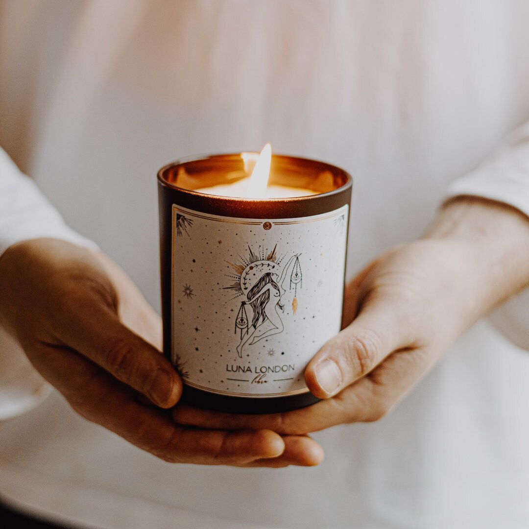 Libra Scented Candle Zodiac Horoscope Spiritual Gifts Etsy UK