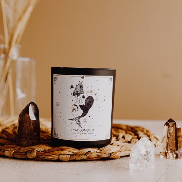 Pisces Scented Candle | Zodiac | Horoscope | Spiritual Gifts for Her | Gifts for Friends | Cruelty Free | Natural Soy Candle
