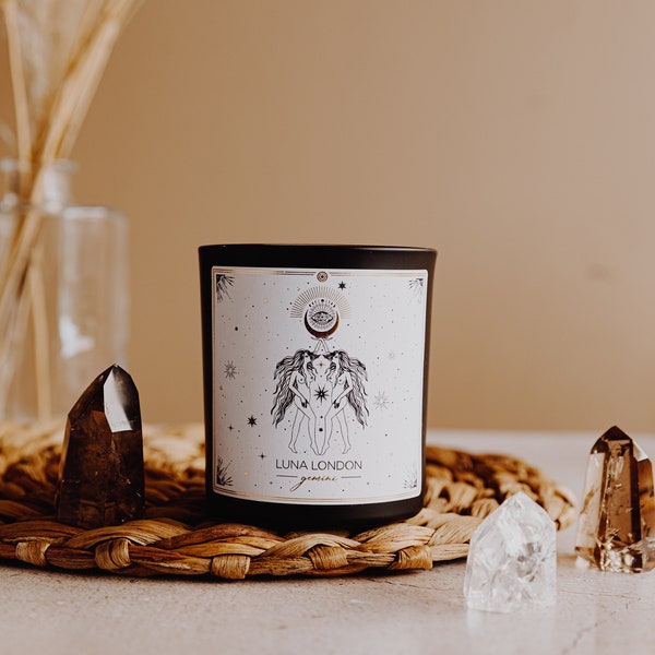 Gemini Scented Candle, Zodiac / Horoscope Candles, Ritual Gifts for Her, Gifts for Friends,  Cruelty Free, Natural Soy Candle