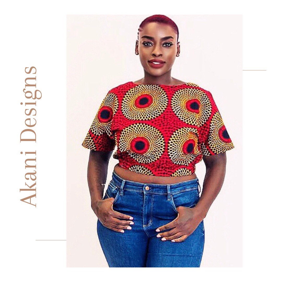 Kente Crop Top, African Print Crop Top, Kente Puff Sleeves,puff Sleeve Crop  Top, Crop Top -  Canada