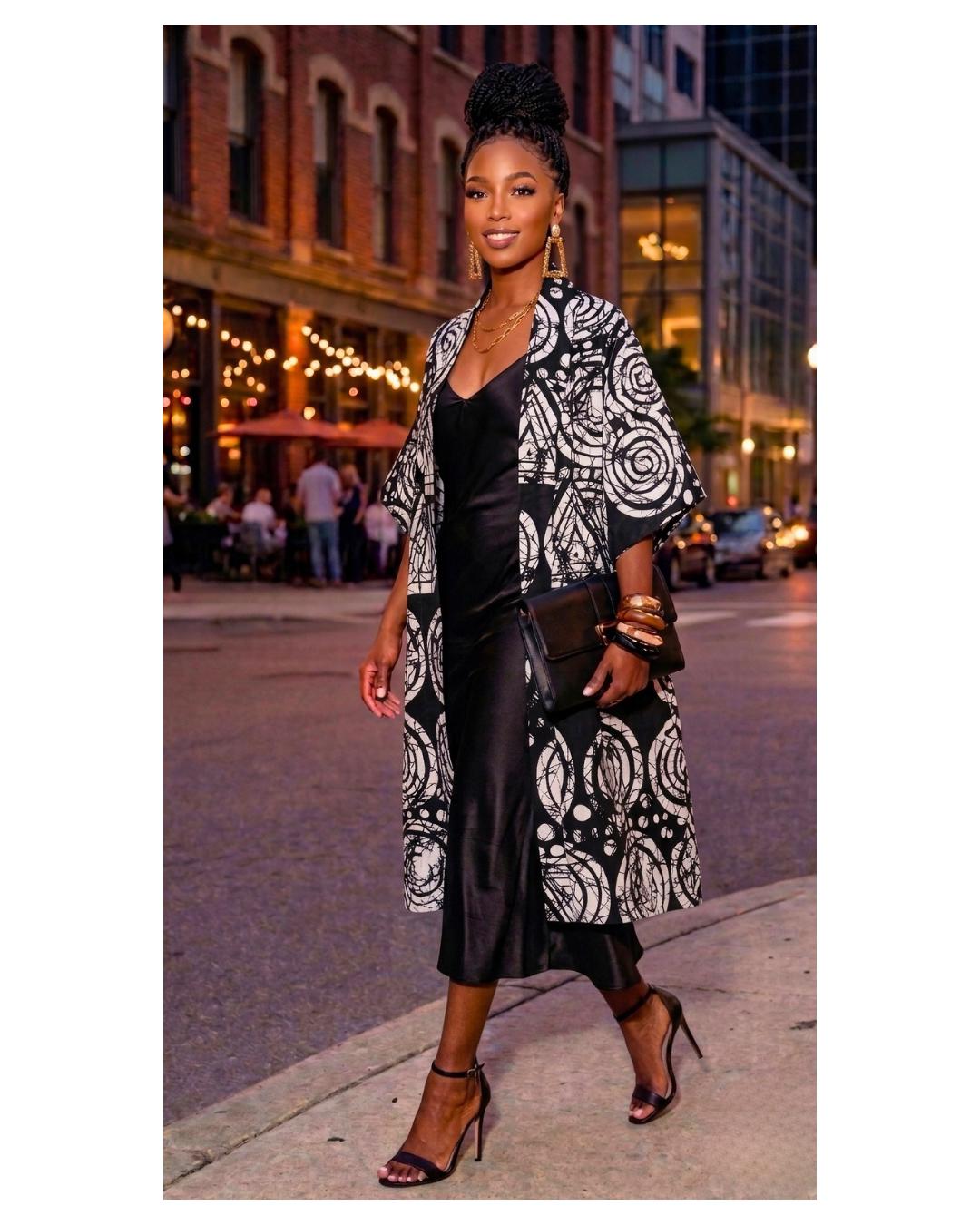 ankara black dresses Ankara Chola Knee Length
