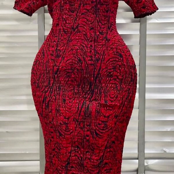 Ankara dress/ African wax fabric dress/ Stretch dress/ Smocked Dress/ African Print Dress/ African Dress / Date night dress/ Gift for her