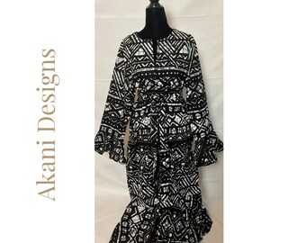 Manteau imprimé africain / Manteau imprimé Ankara / Veste à manches volantées / Robe imprimée tribale / Tenue de mariage / Robe kimono / Cadeau pour femme