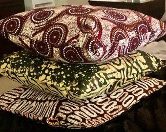 Couverture tribale de coussin de tissu/ couverture décorative de coussin d’Ankara/ couverture décorative d’oreiller / cadeau de réchauffement de maison/ oreiller africain de tissu de cire