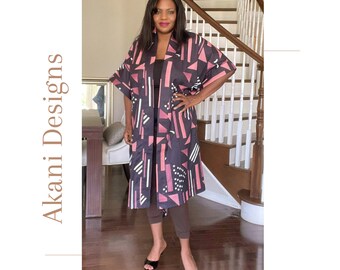 Agata Oversized Tassle Kimono - Black main image 0