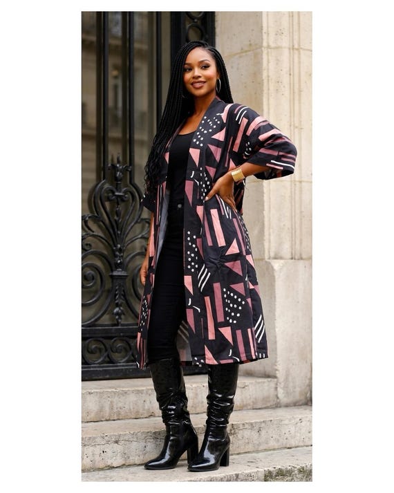 Oversized Ankara Kimono/African Dress/ Brown & Black Mudcloth Print Kimono / African Print Kimono/ Women Kimono/ African outfit for Women Oversized Ankara Kimono/African Dress/ Brown & Black Mudcloth Print Kimono / African Print Kimono/ Women Kimono/ African outfit for Women