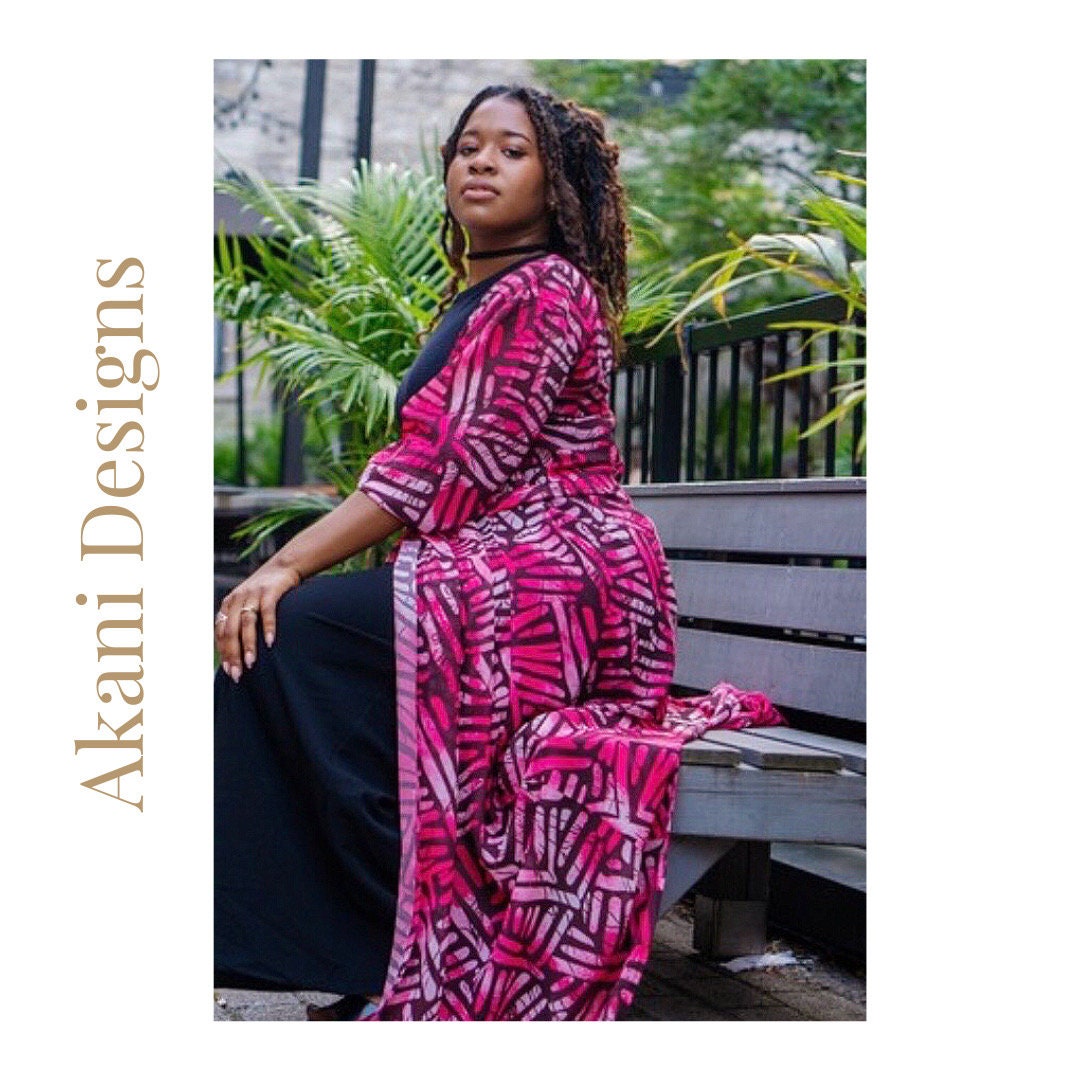 African Dress Ankara Chiffon Kimono for Women African Print