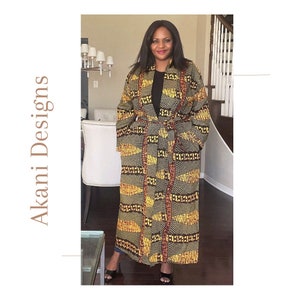 Kitenge long coat designs for clearance ladies