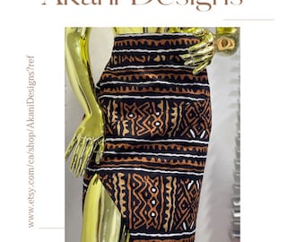 Ankara skirt with slit/ African wax fabric skirt/ Afrocentric skirt/ Tribal Skirt/ Gift for her