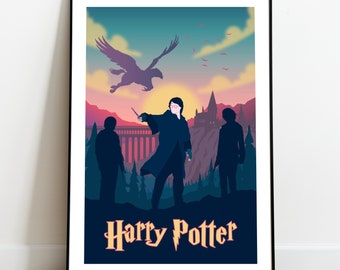 Arte de pared de Harry Potter, arte minimalista