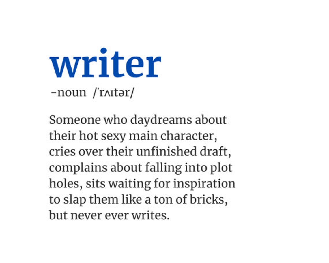 Blue Writer Definition Print Word Definition Writer Print Etsy