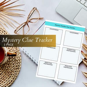 One Page Clue Tracker Printable Clue Tracking Sheet Template Murder Mystery Crime Solving Aid ...