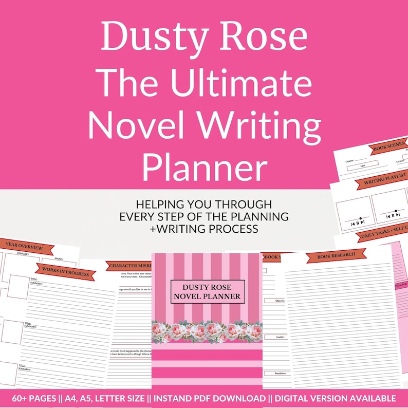 Book Planner Printable Workbook Writing Resource Novel Writing Workbook