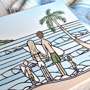 Custom Surf Art - Gift For Dad - Personal Father&#39;s Day Gift - Surfer Dad gift - Personalized Wave Art - Surfer Fam Gift - Nursery Waves