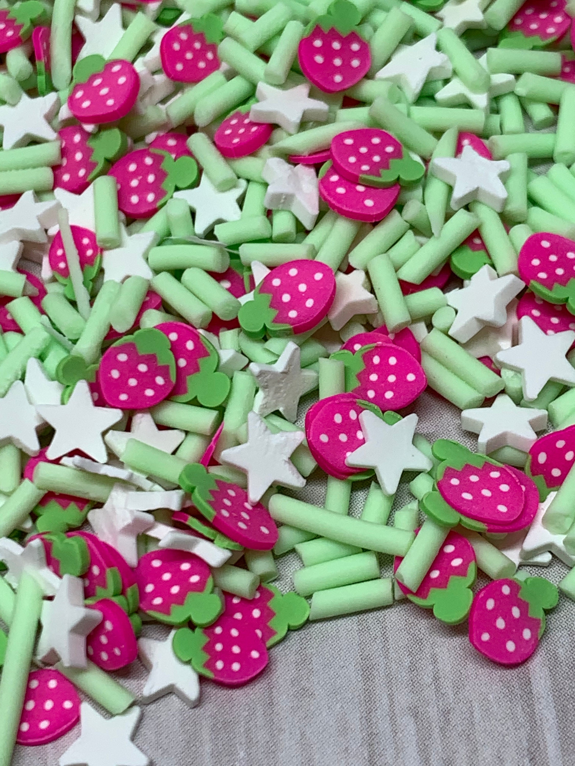 Strawberry Sprinkles Fake Sprinkles Polymer Sprinkles Faux Etsy