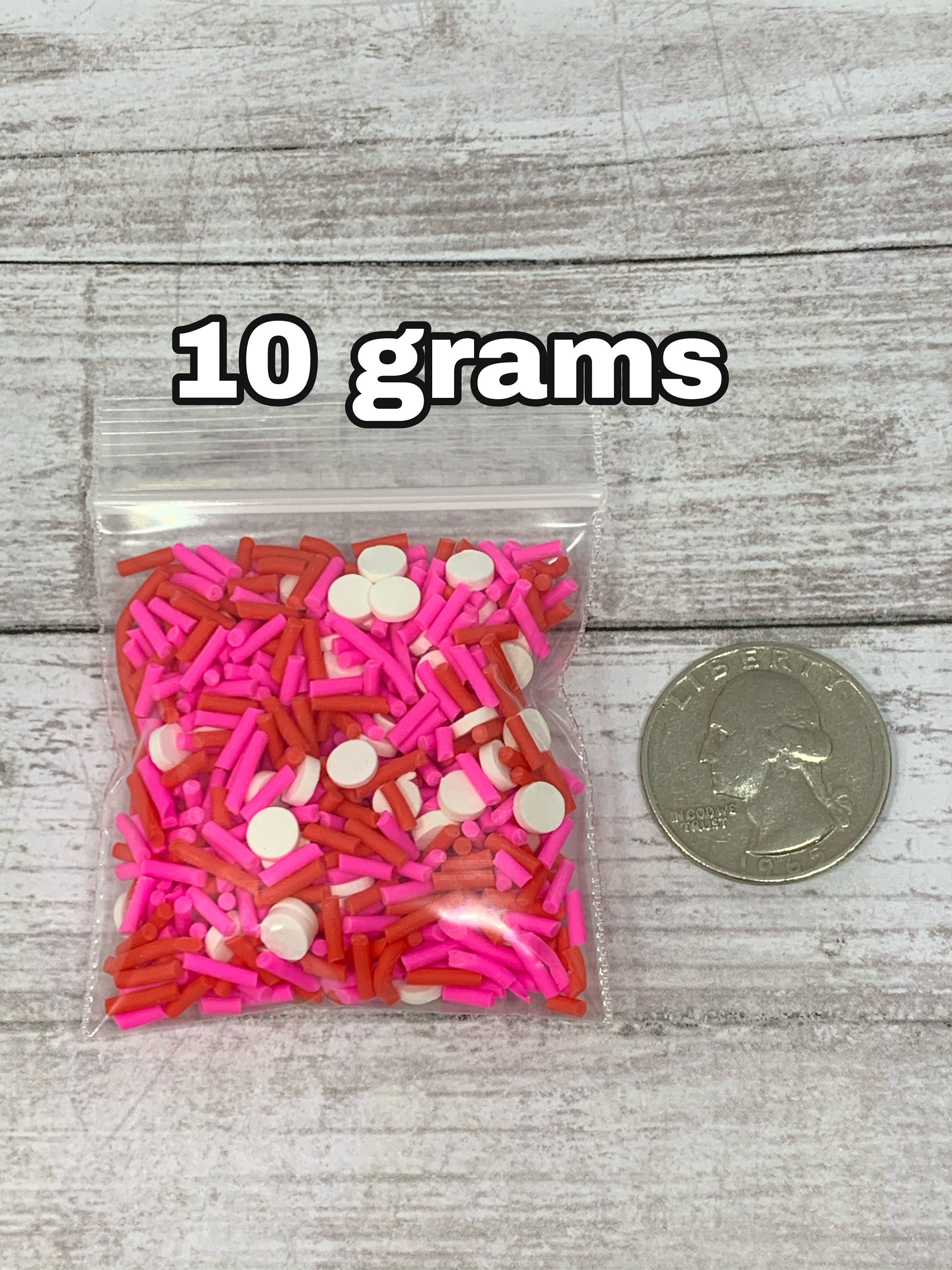 Valentine Red White Pink Polymer Clay Sprinkle Mix , Fake Sprinkles, D –  TinySupplyShop