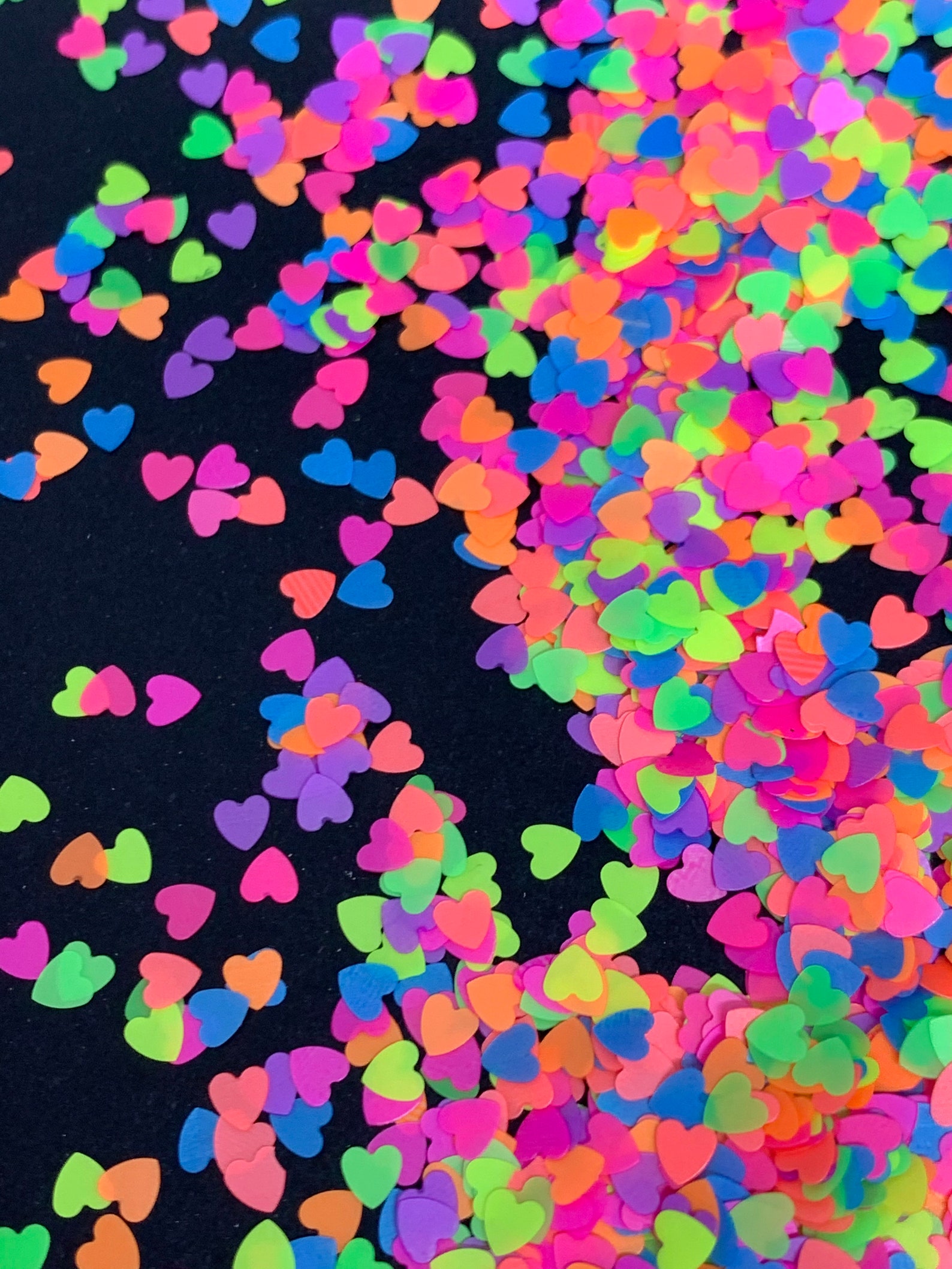 Neon glitter confetti 1 tsp heart glitter confetti | Etsy