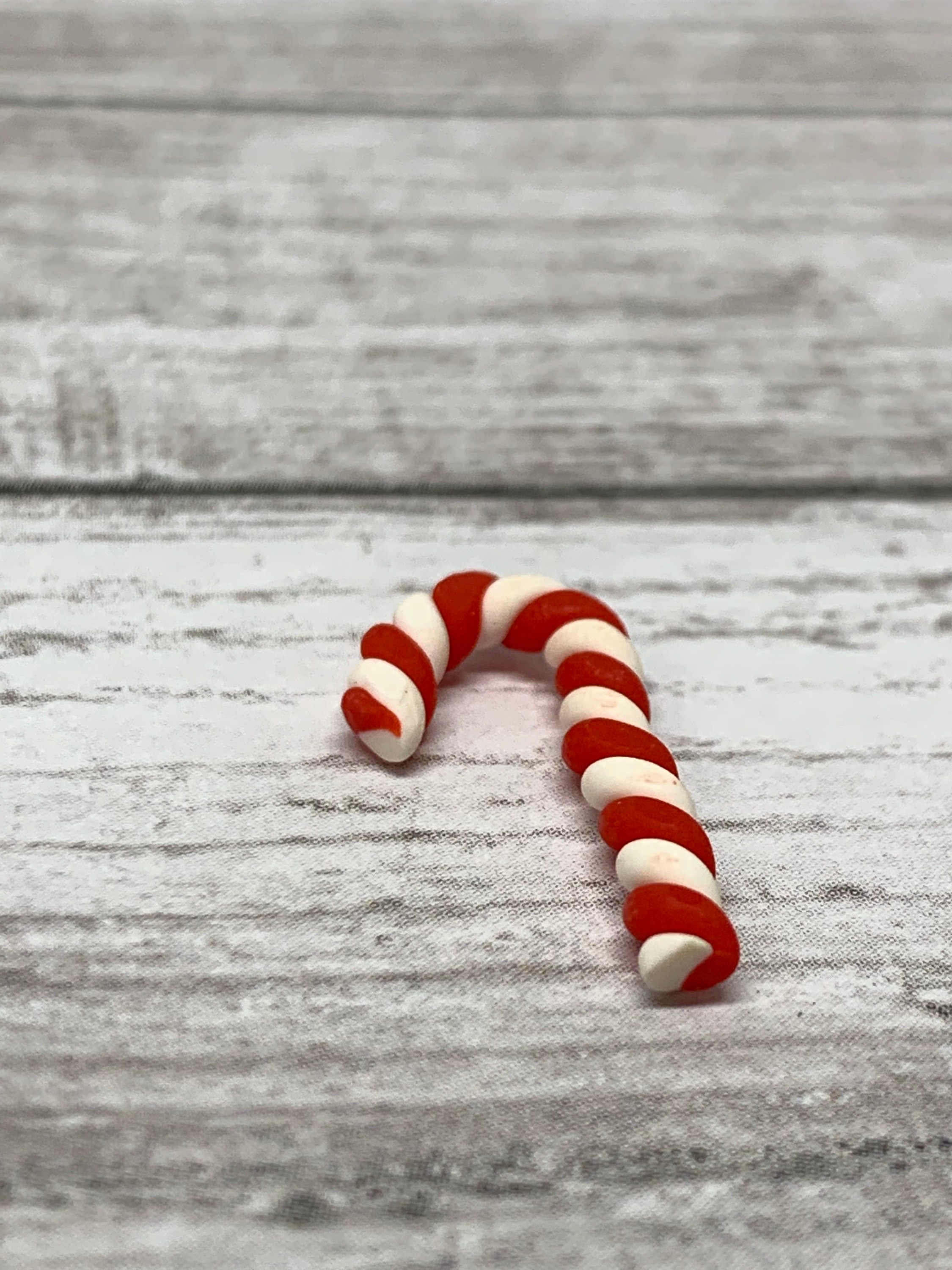 5 Fake Tiny Candy Canes Clay Candy Canes Faux Candy Canes Etsy