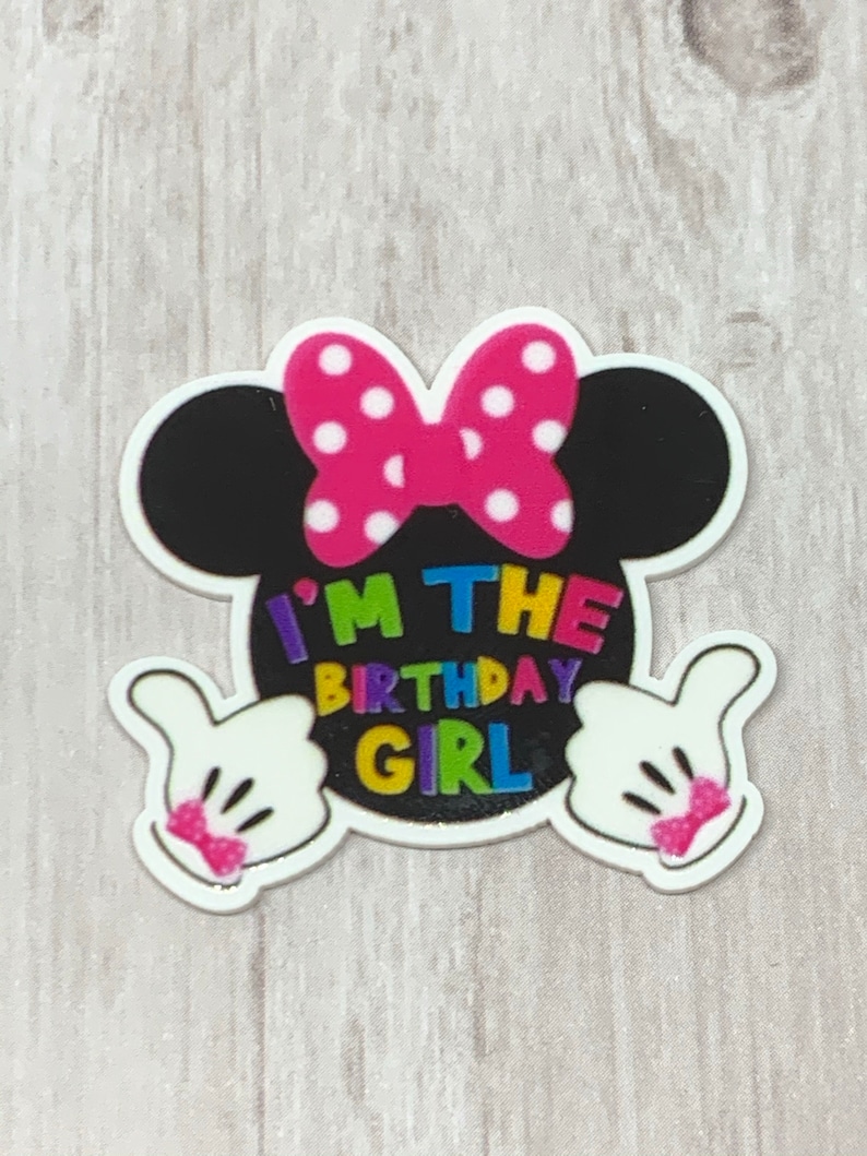 birthday girl 3 flatbacks Flatback resins resin bow center hairbow center planar resin embellishment Birthday Girl resins