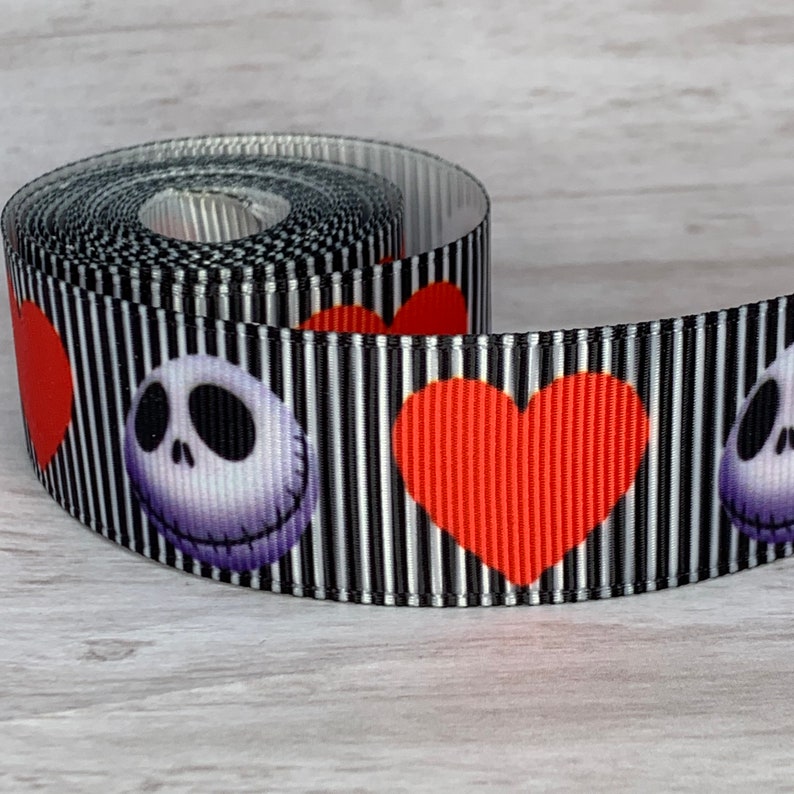 craft ribbon ribbon for hairbows by the yard 1\u201d ribbon Nightmare ribbon 1 inch grosgrain ribbon