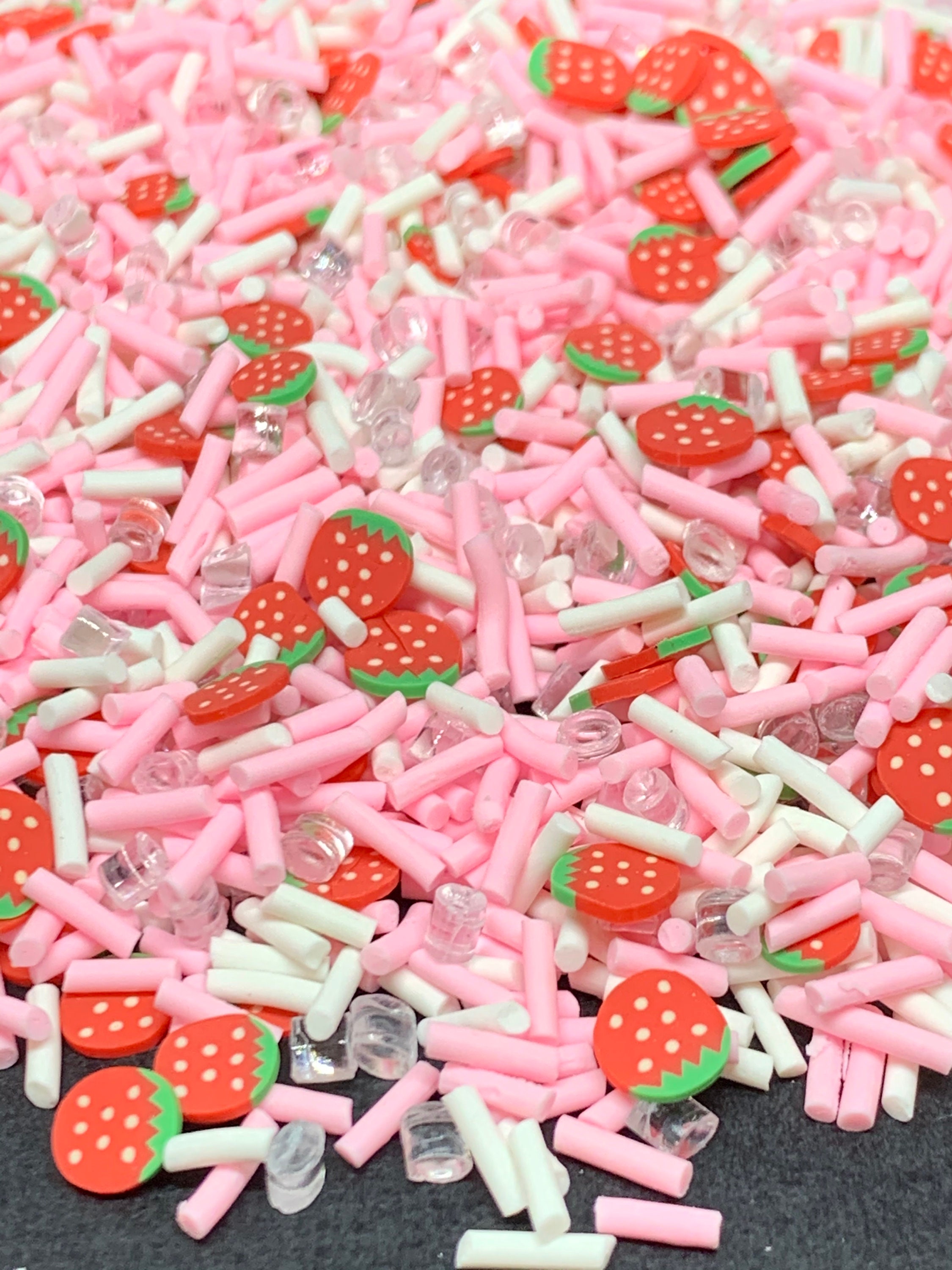 Strawberry sprinkles fake sprinkles polymer sprinkles faux Etsy