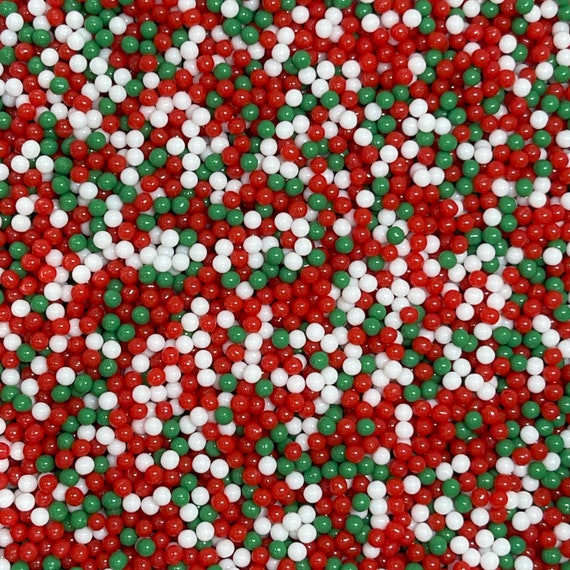 2mm Nonpareil Sprinkles, Faux Sprinkles, Christmas Jimmies