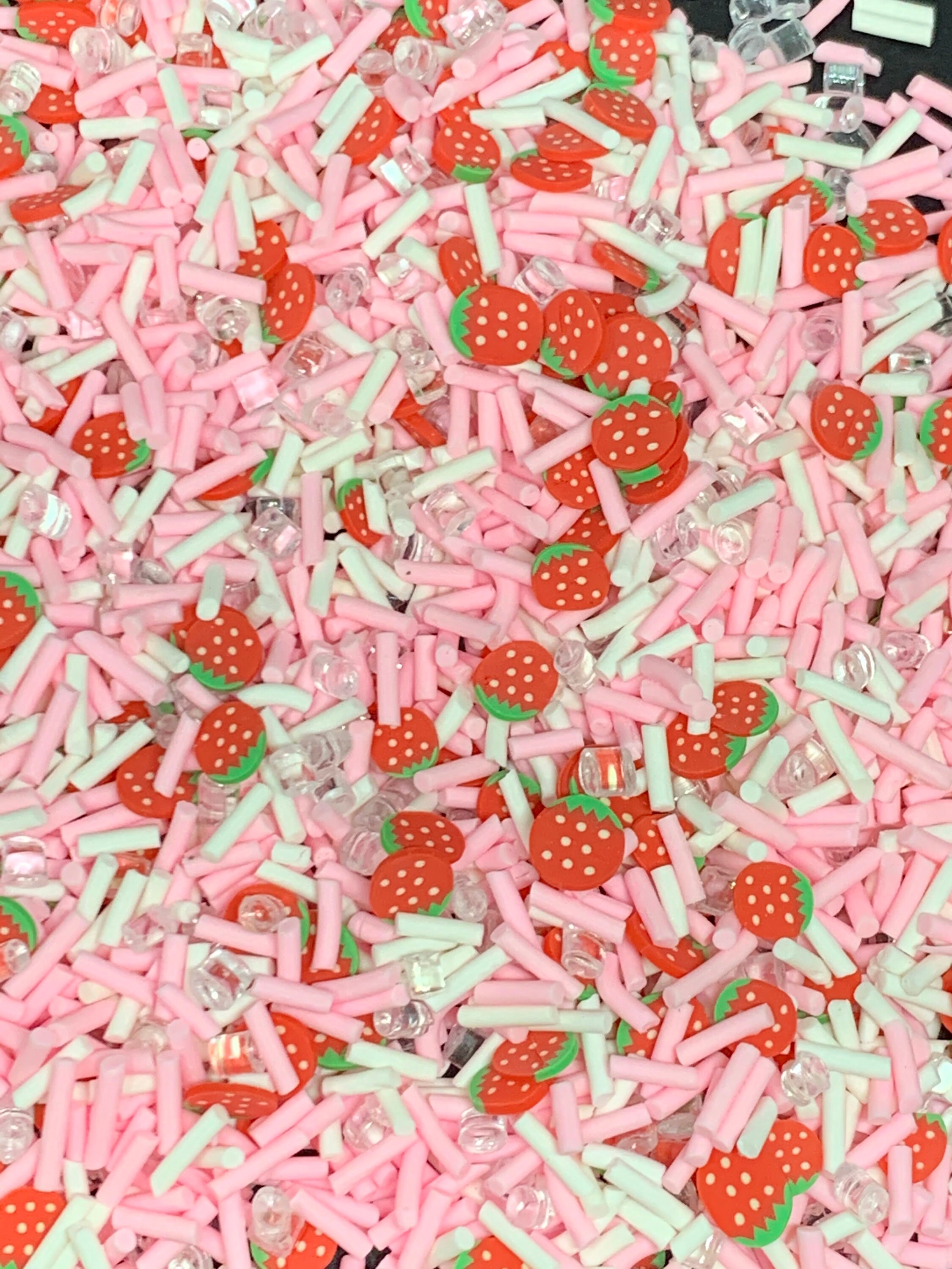 Strawberry sprinkles fake sprinkles polymer sprinkles faux Etsy