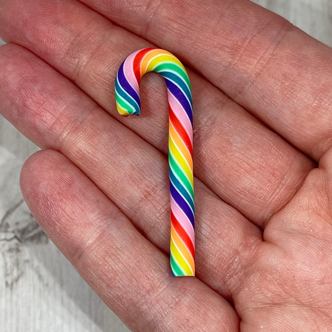 3 Fake Candy Canes, Clay Candy Canes, Faux Candy Canes, 48 Mm