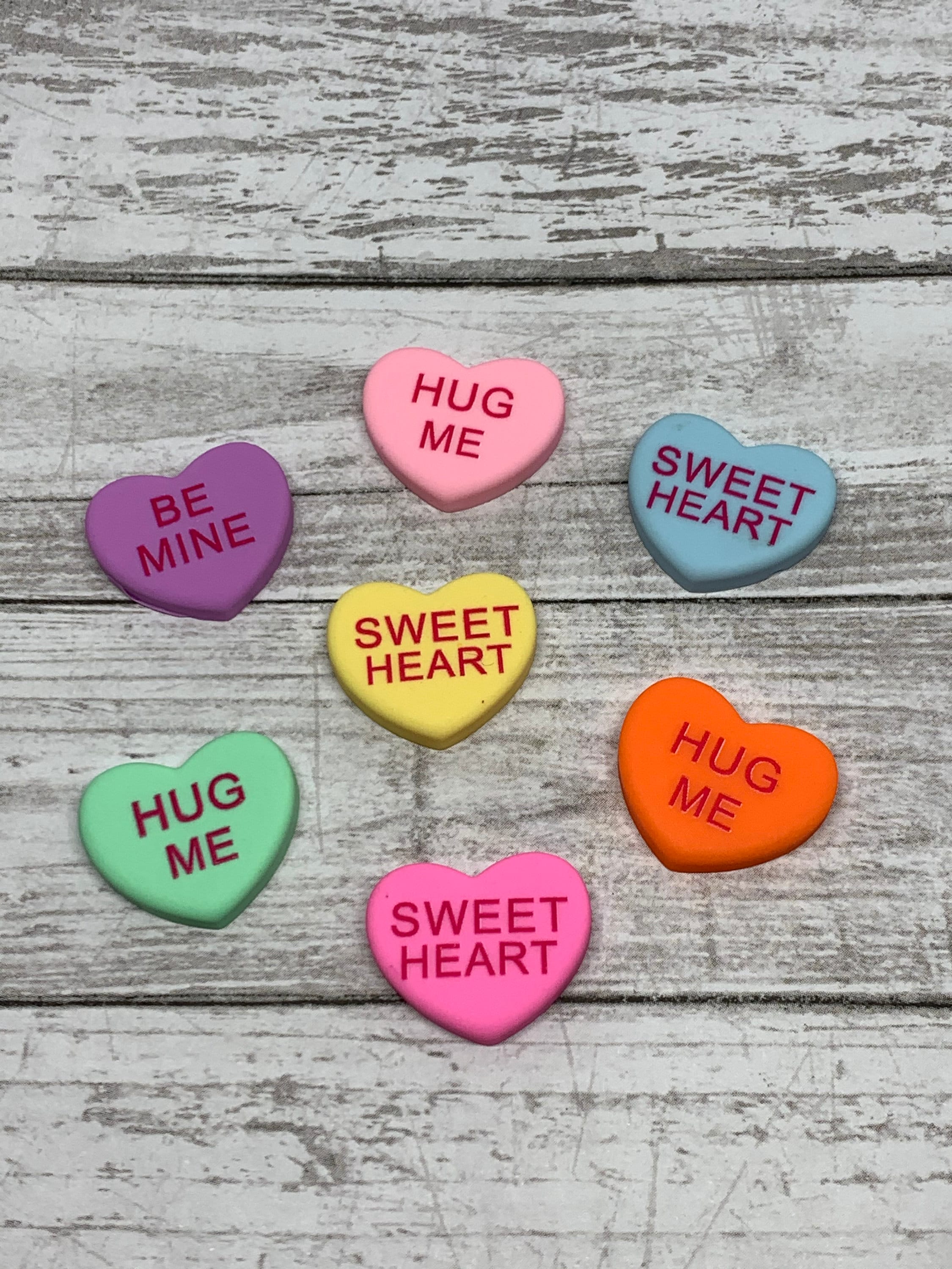 Valentine's Christian Conversation Hearts – Bulk Jewelry Making Charms 20mm / 50 Charms