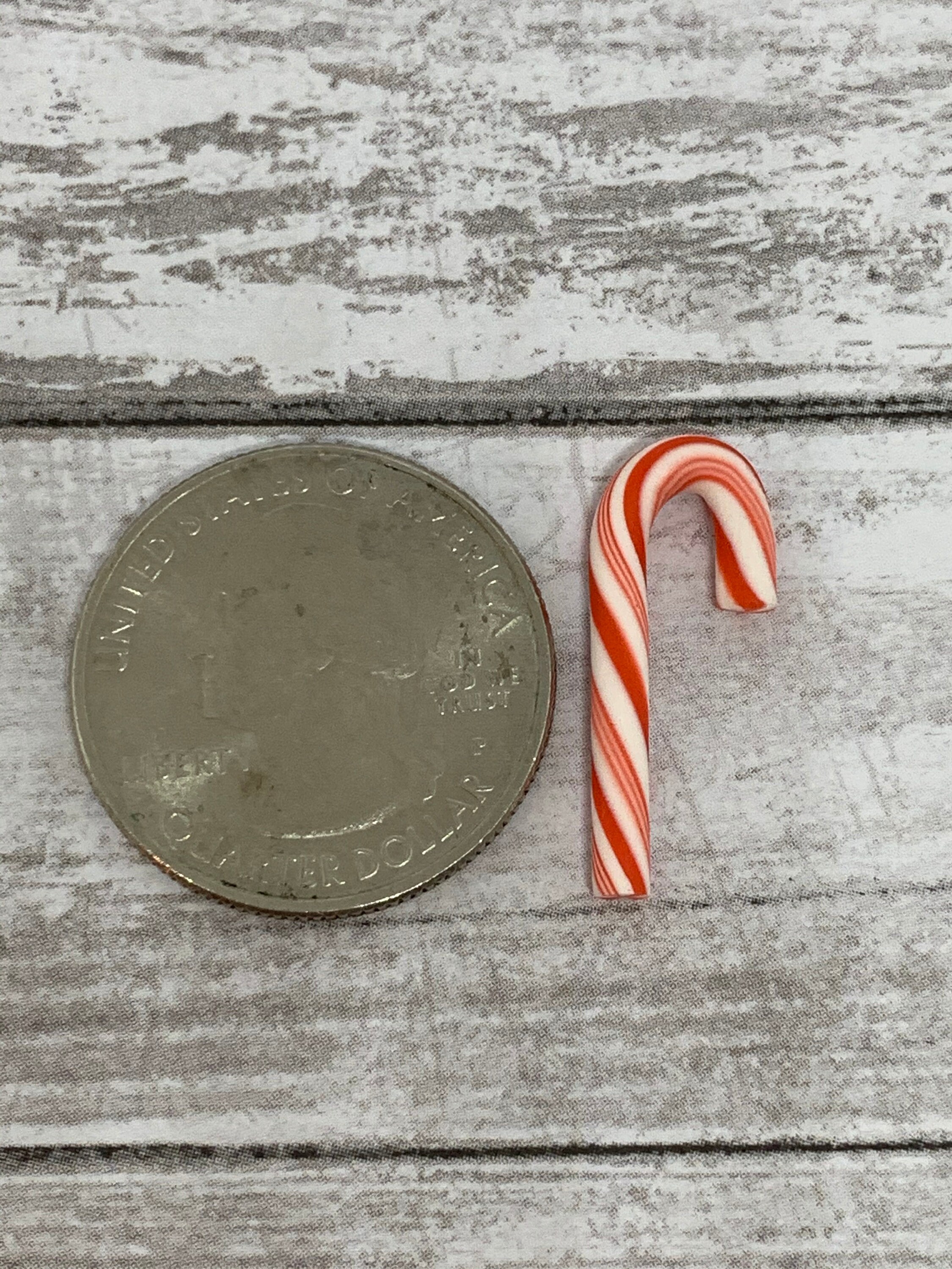 5 fake candy canes clay candy canes Faux candy canes tiny Etsy
